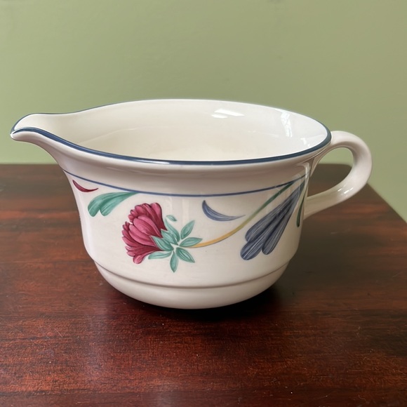 Lenox Poppies on Blue Creamer and Fruit Dessert Sauce Bowl - Picture 3 of 16